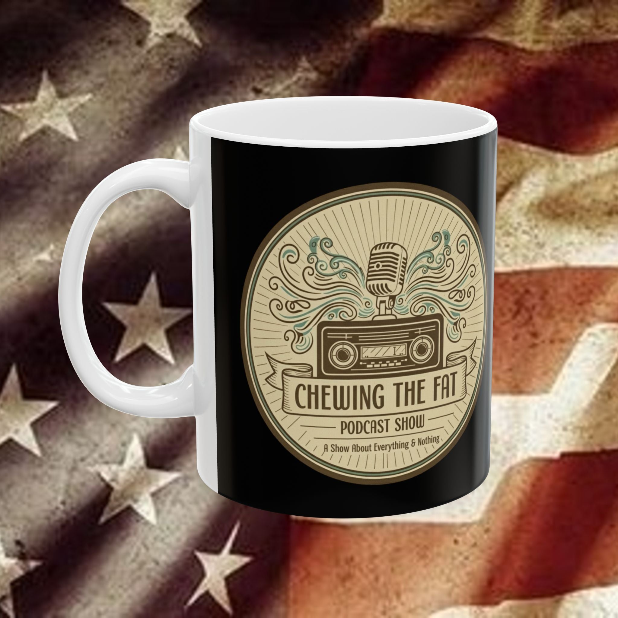 Ceramic Mug — Chewing the Fat Logo Coffee Cup (11oz & 15oz)