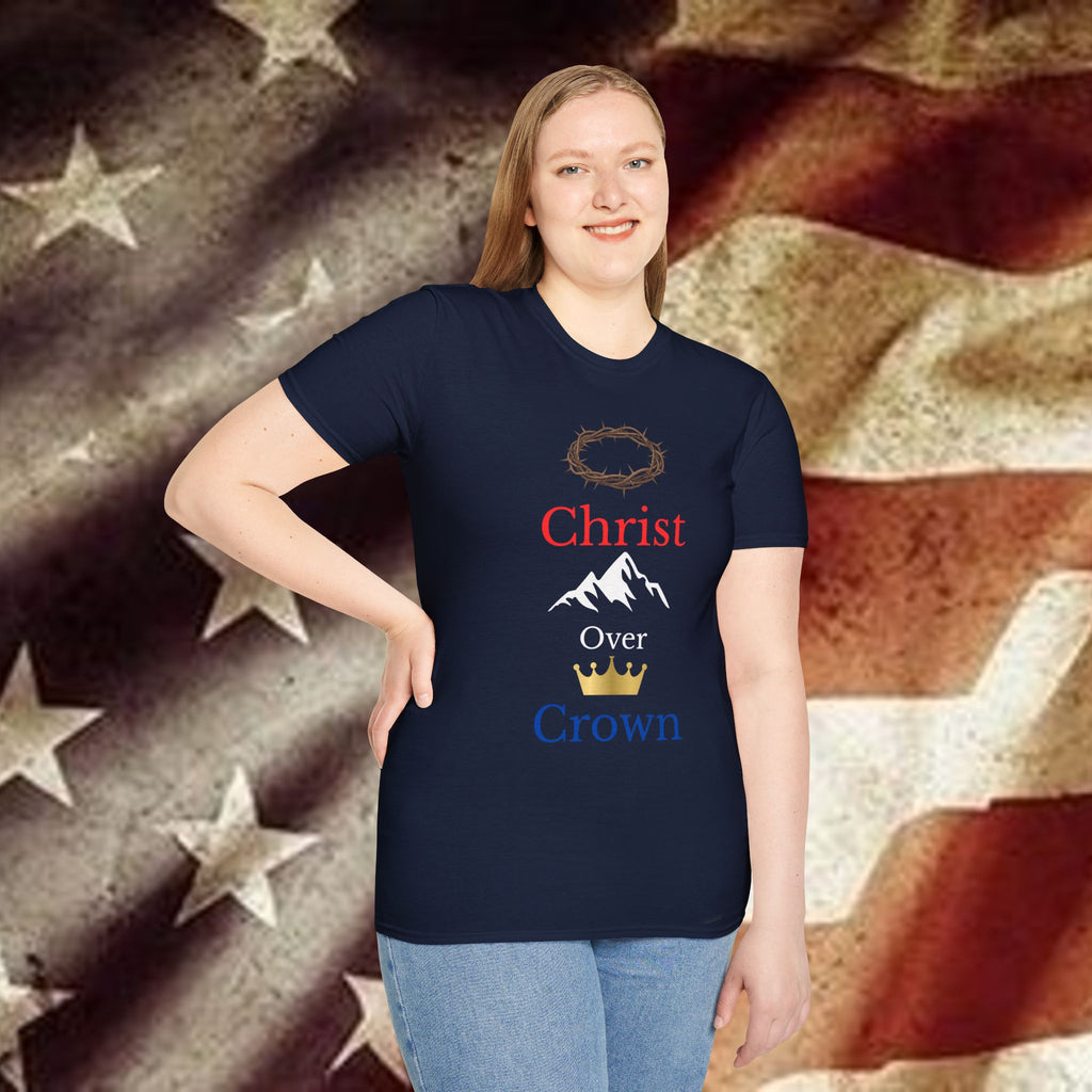 Christ Over Crown T-Shirt — Christian Faith Mountain Tee
