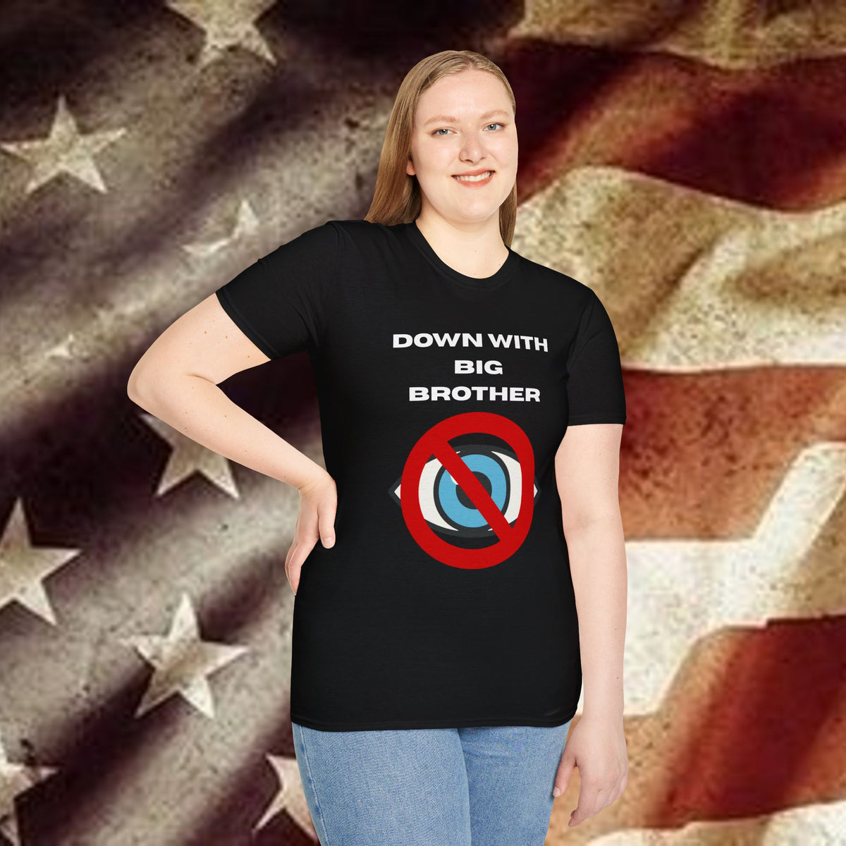 Down With Big Brother T-Shirt – Anti-Surveillance Protest Tee