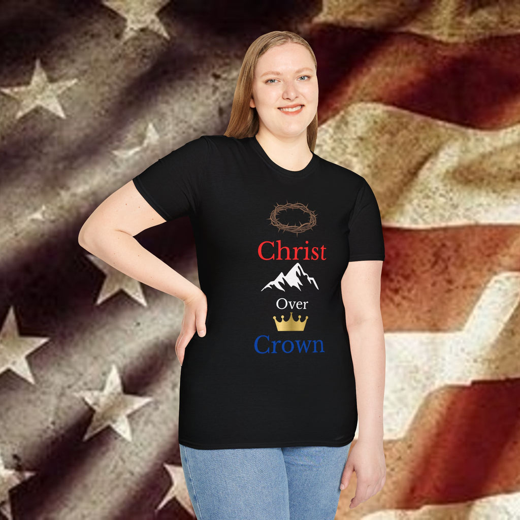 Christ Over Crown T-Shirt — Christian Faith Mountain Tee