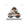 Chewing the Fat Podcast Die-Cut Magnet – Trio Host Logo Fridge Magnet