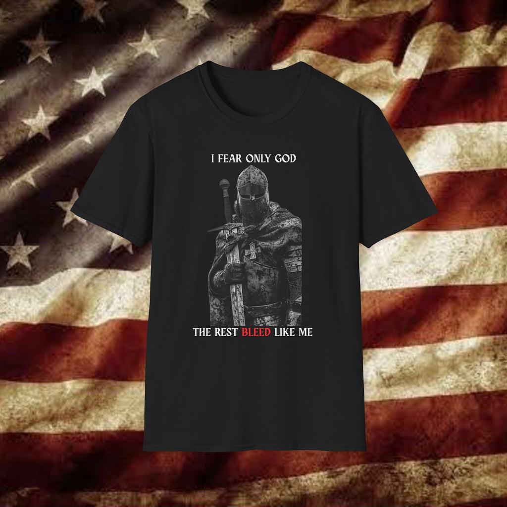 I Fear Only God Knight T-Shirt — Medieval Warrior Faith Graphic Tee