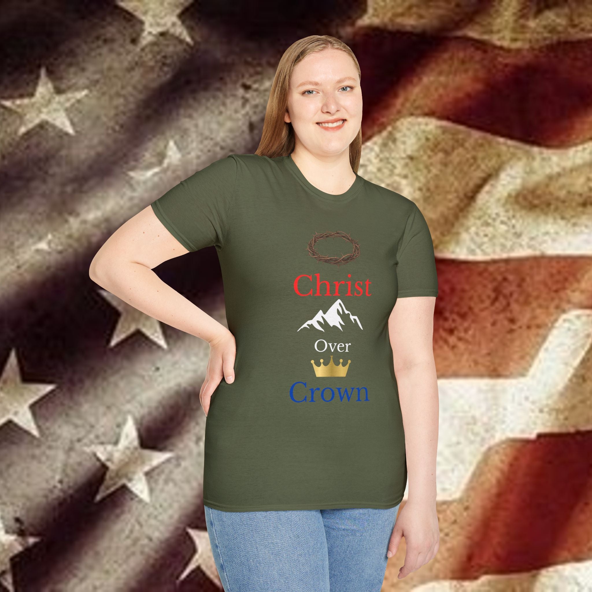 Christ Over Crown T-Shirt — Christian Faith Mountain Tee