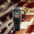 40oz Insulated Travel Mug — 'Chewing the Fat' Retro Radio Logo, Heavy-Duty Stainless Steel Tumbler
