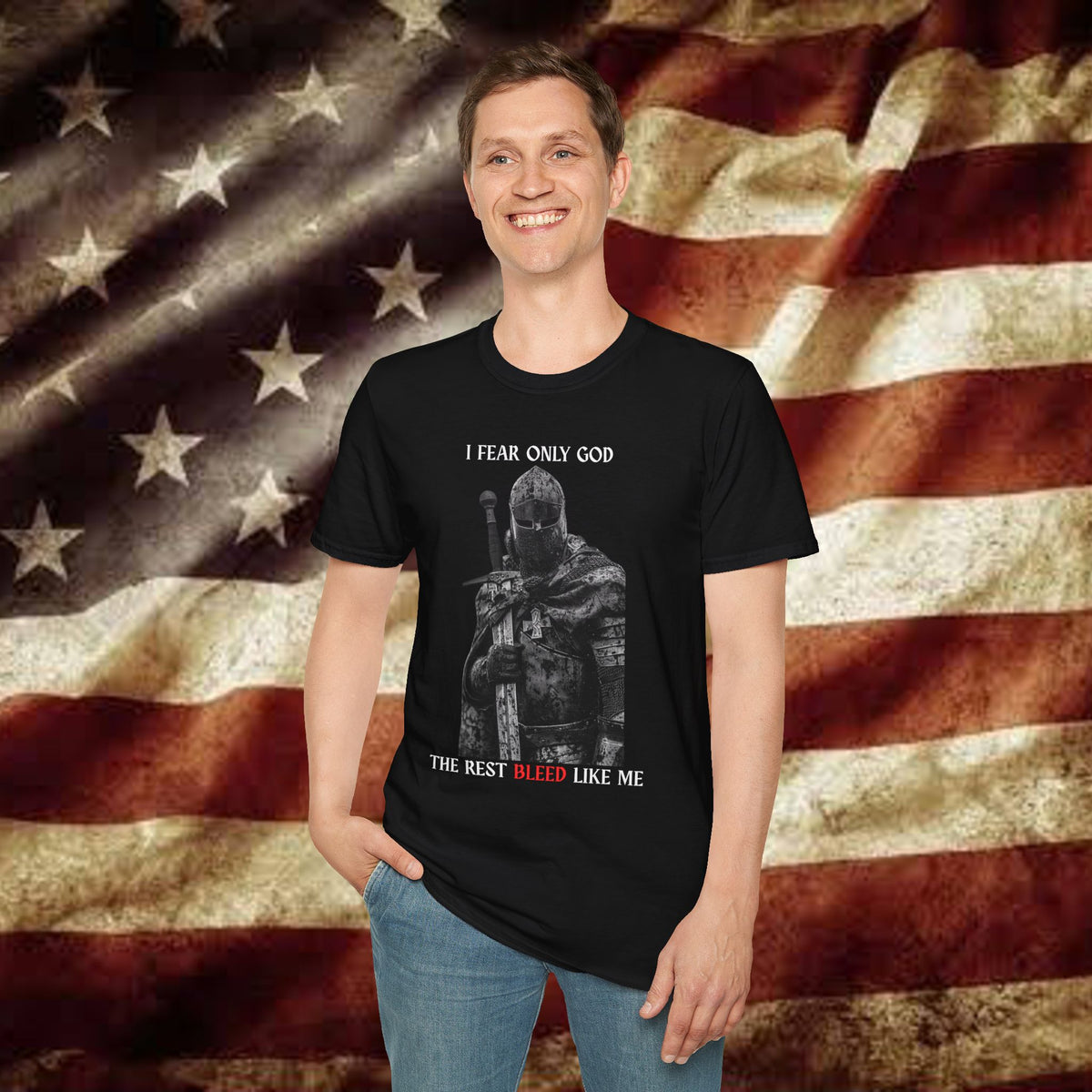 I Fear Only God Knight T-Shirt — Medieval Warrior Faith Graphic Tee