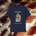 Armor Up! T-Shirt — Crusader Knight with ‘Ephesians 6:10-18’ Christian Faith Tee