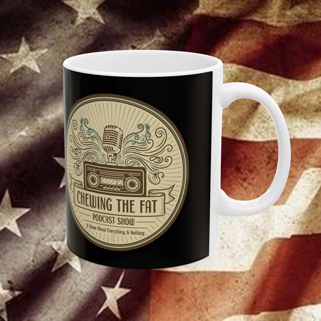 Ceramic Mug — Chewing the Fat Logo Coffee Cup (11oz & 15oz)