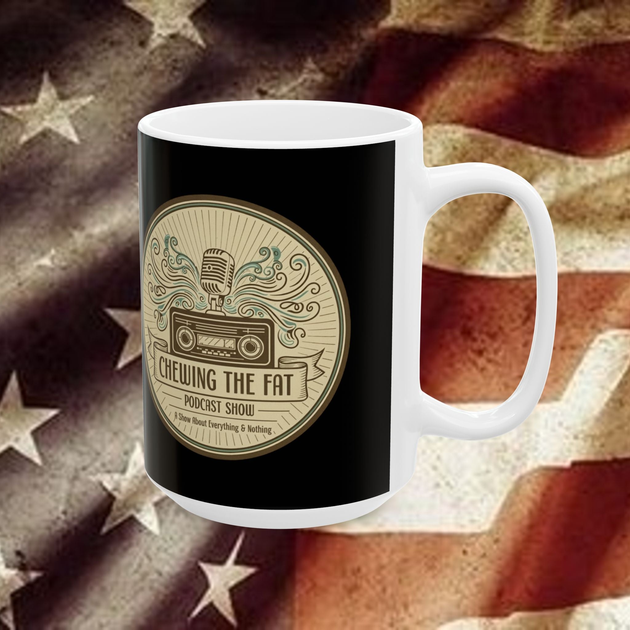 Ceramic Mug — Chewing the Fat Logo Coffee Cup (11oz & 15oz)