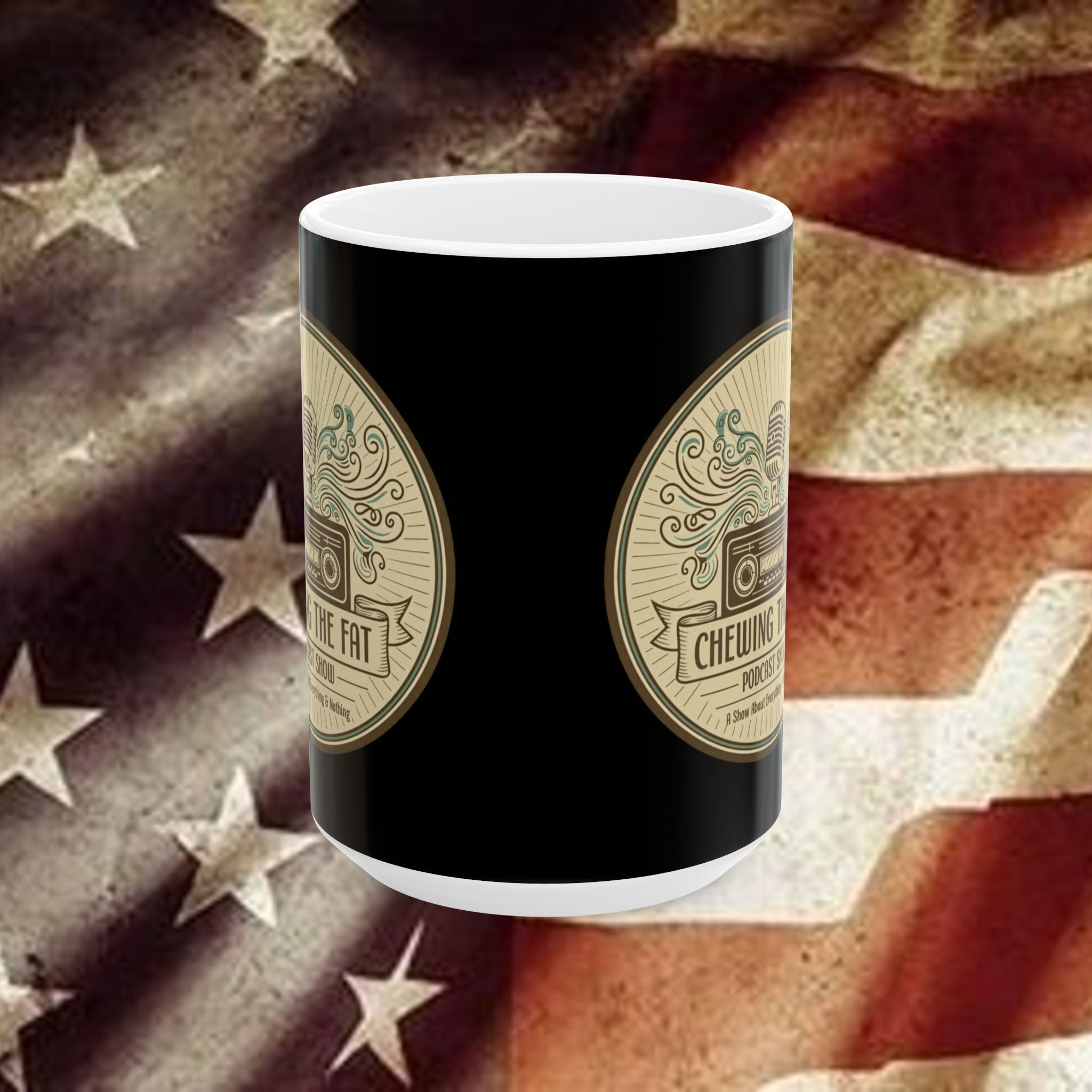 Ceramic Mug — Chewing the Fat Logo Coffee Cup (11oz & 15oz)