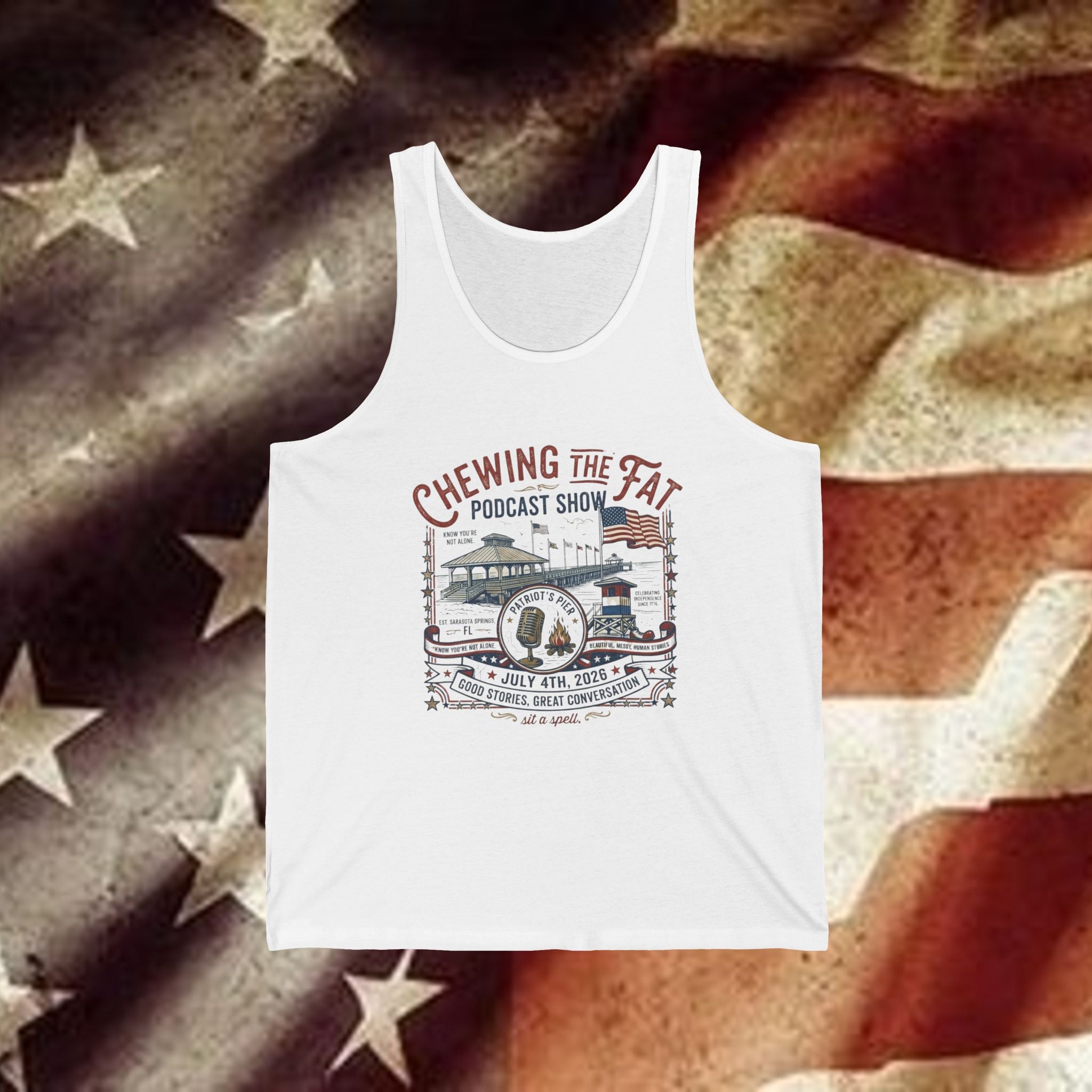 Chewing the Fat Podcast Show Tank Top — Vintage American Diner Logo